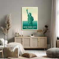 Statue of Liberty Poster Modern Travel City Wall Art
