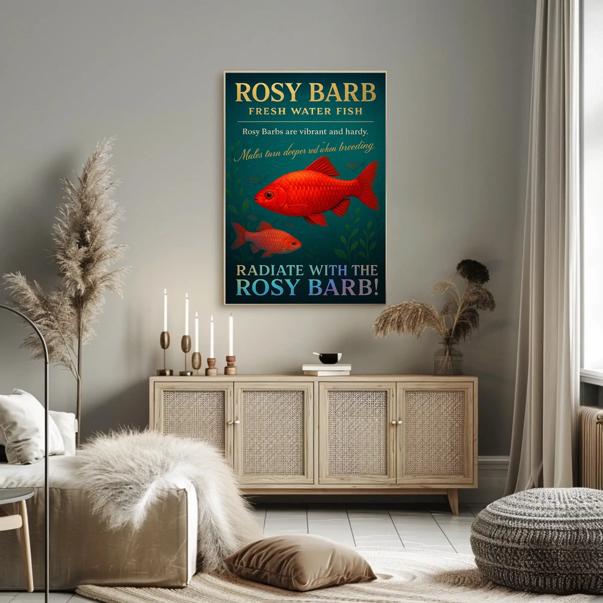 Rosy Barb Freshwater Fish Poster