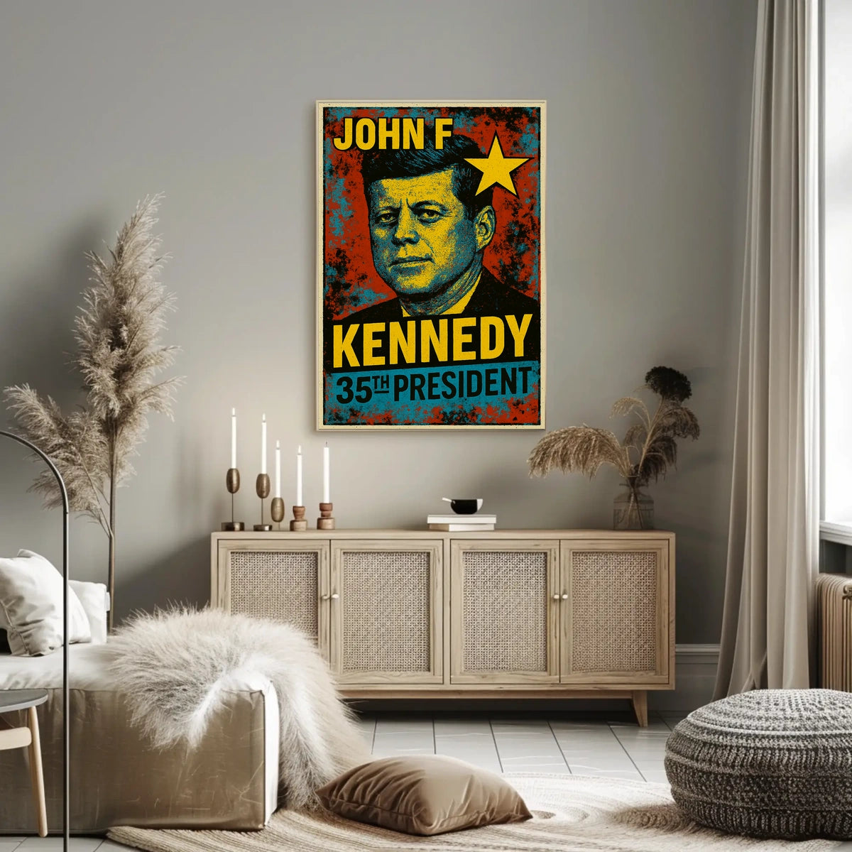 John F. Kennedy 35th President of the United States Graffiti Pop Art Poster
