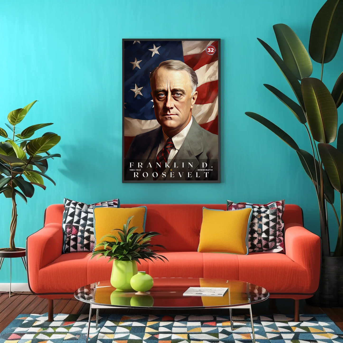 Franklin Roosevelt 32nd President Of The United States Portrait