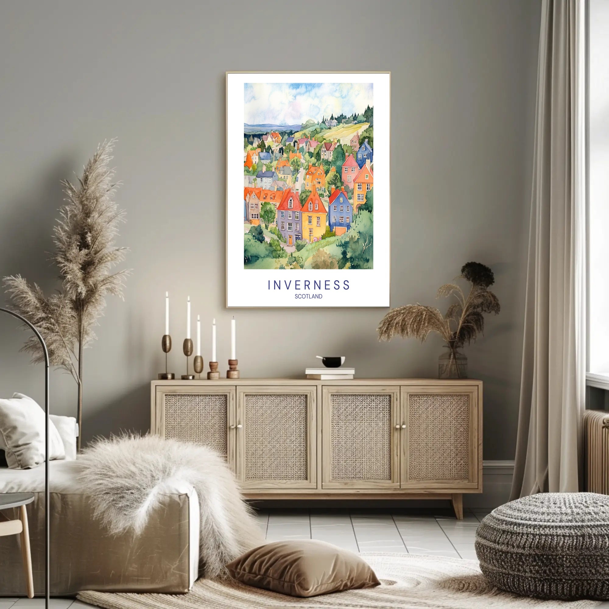 Inverness Scenic Illustration Poster PosterGoat