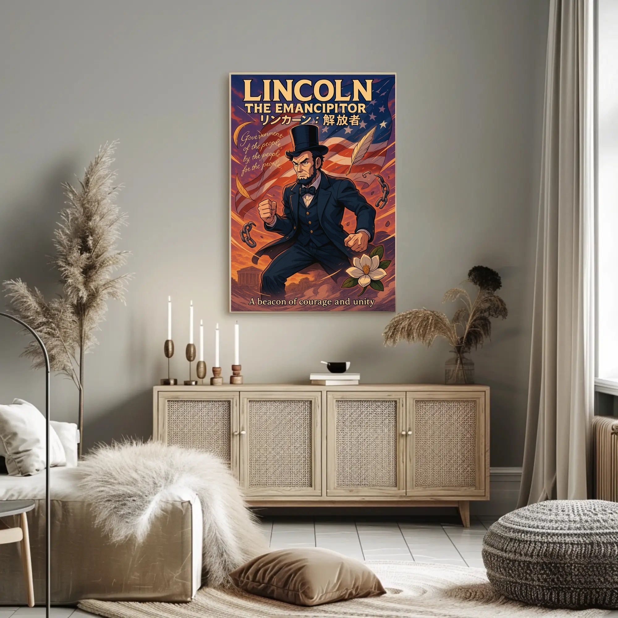 Lincoln Anime Art Poster: Historical or Presidential Poster PosterGoat