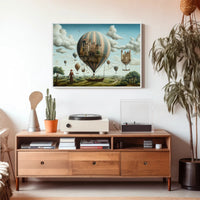 Whimsical Balloon Villages Fantasy or Mythology Poster