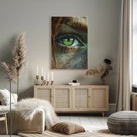Vivid Green Eye Photorealistic Art Poster Print PosterGoat