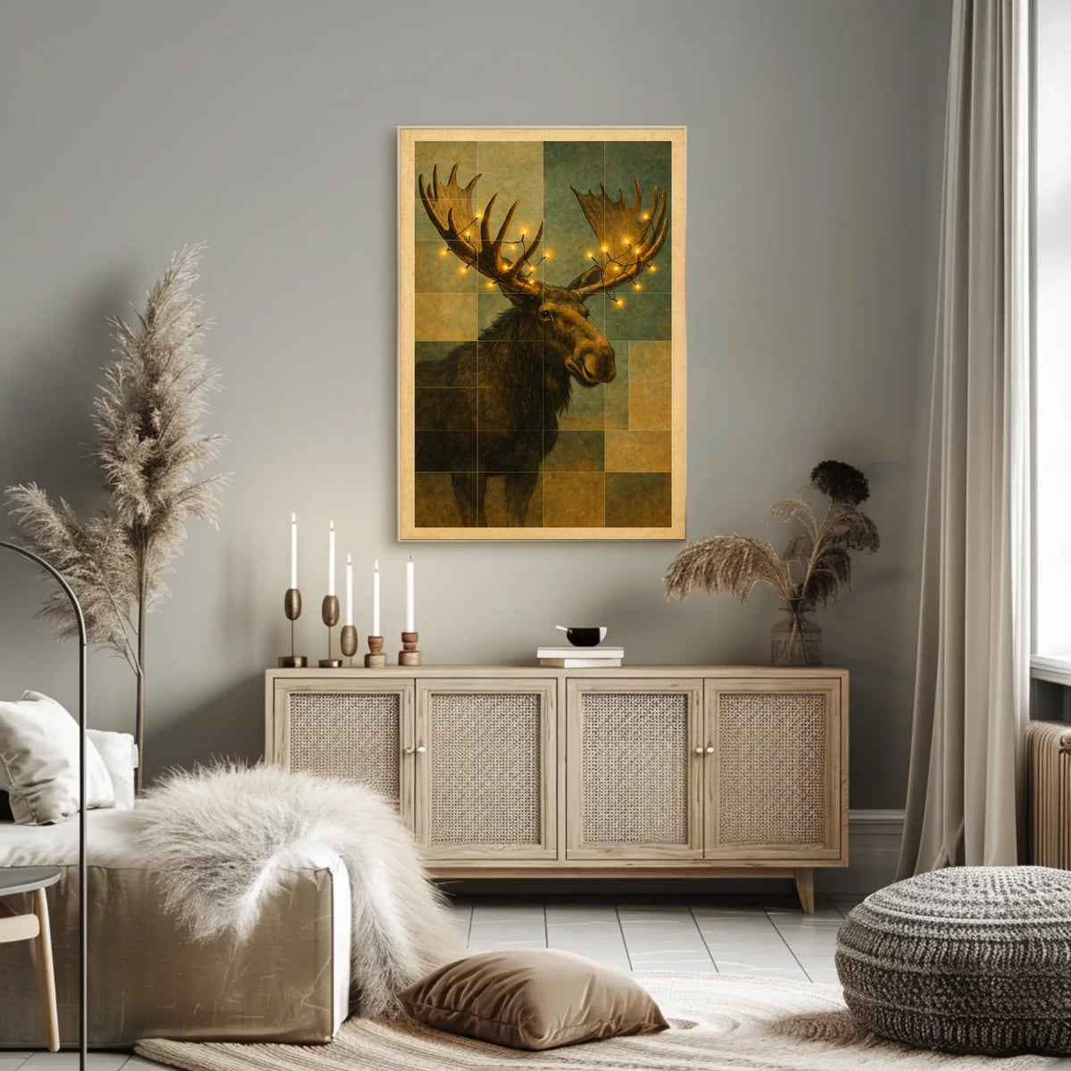 Illuminated Moose Poster