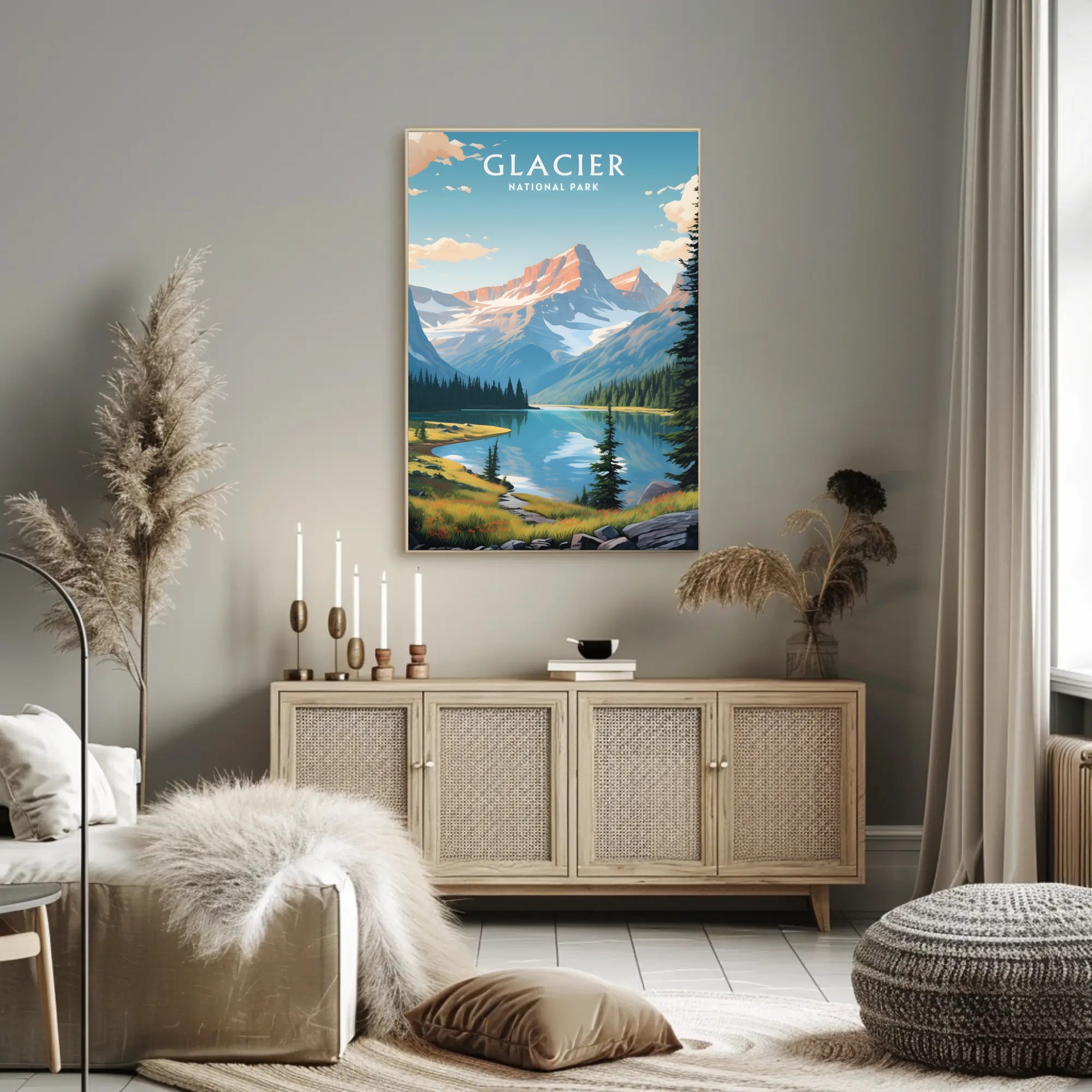 Serene Majesty of Glacier National Park Poster