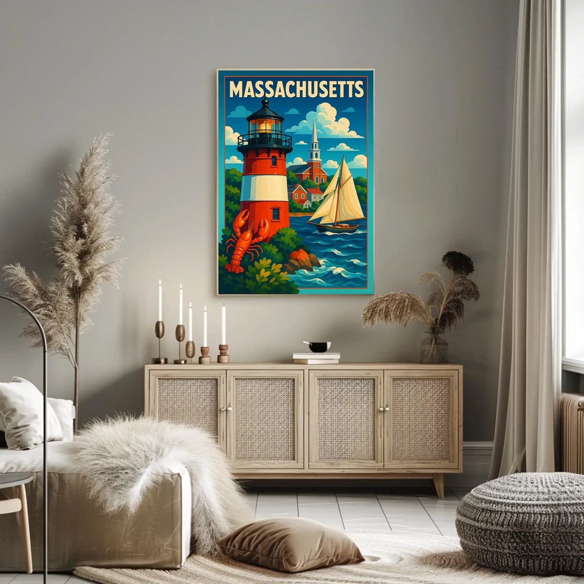 Massachusetts Coastal Charm Wanderlust Poster
