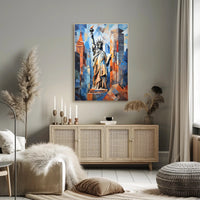 Statue of Liberty City Icon Poster Abstract Wall Art