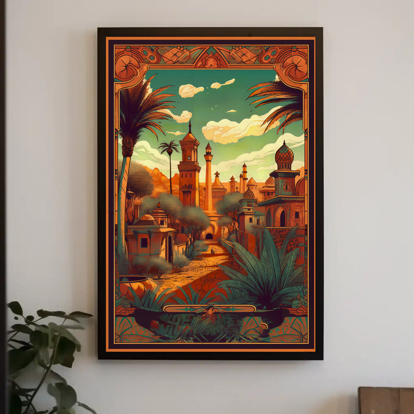 Moroccan Desert Palace Fantasy City Travel Poster