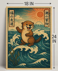 Otters Ocean Adventure Poster PosterGoat