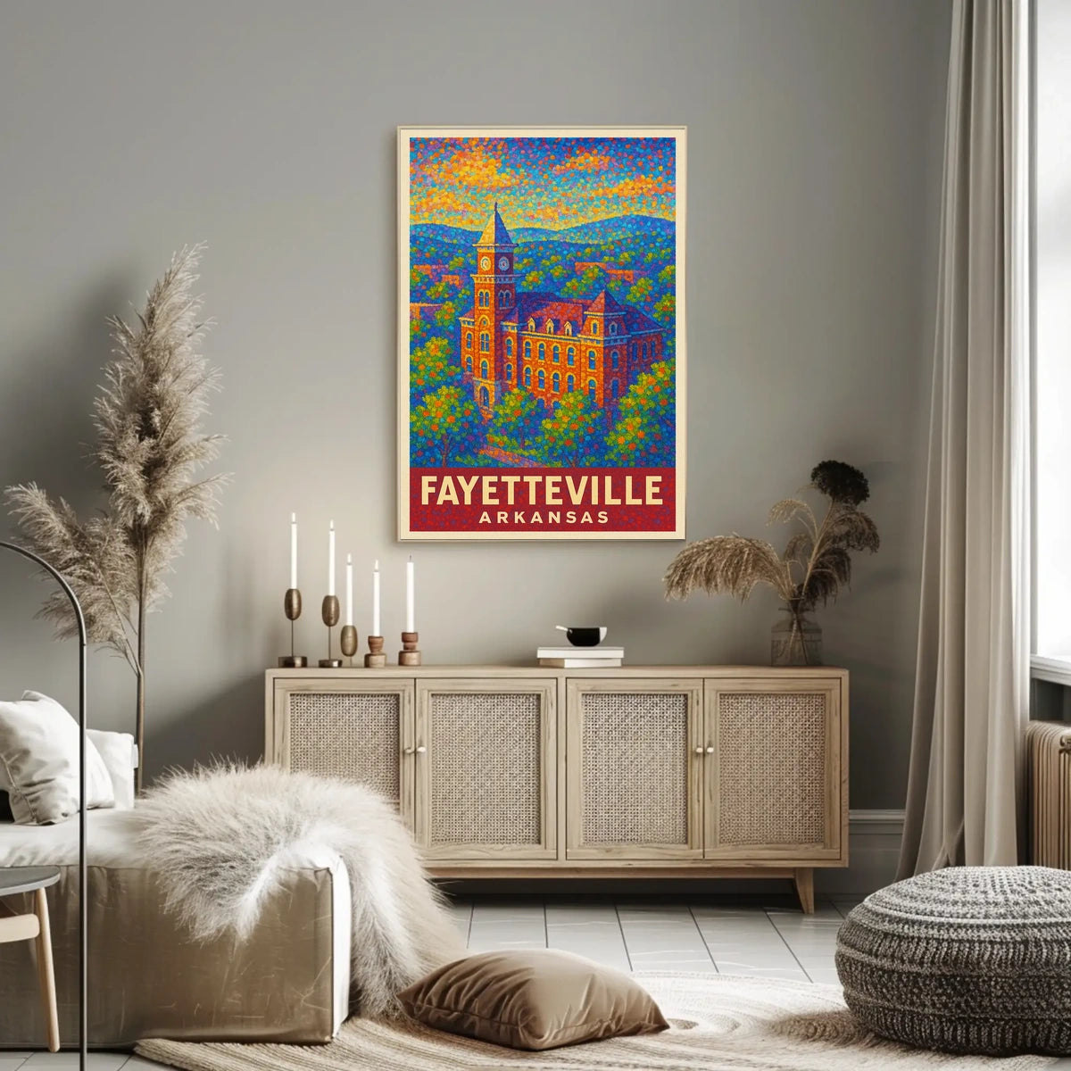 Fayetteville Landmark Pointillism Heritage Poster