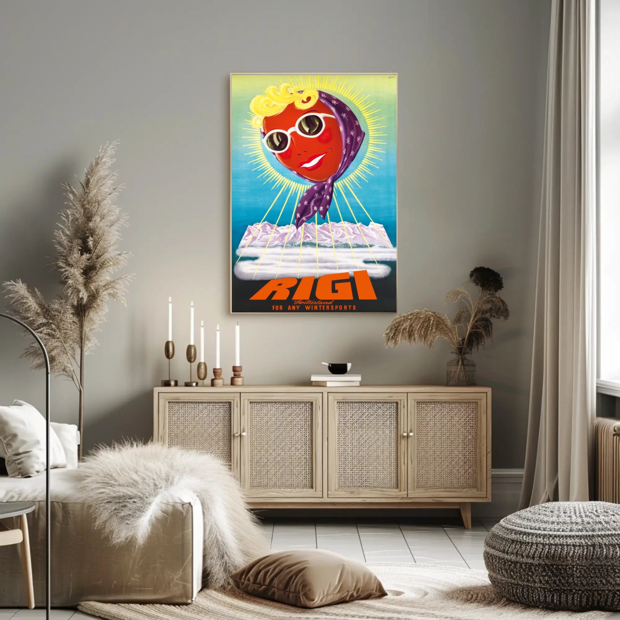 Rigi Switzerland Winter Adventure Retro Travel Poster PosterGoat