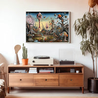Surreal Fantasy Creatures in Dreamlike Landscape Poster