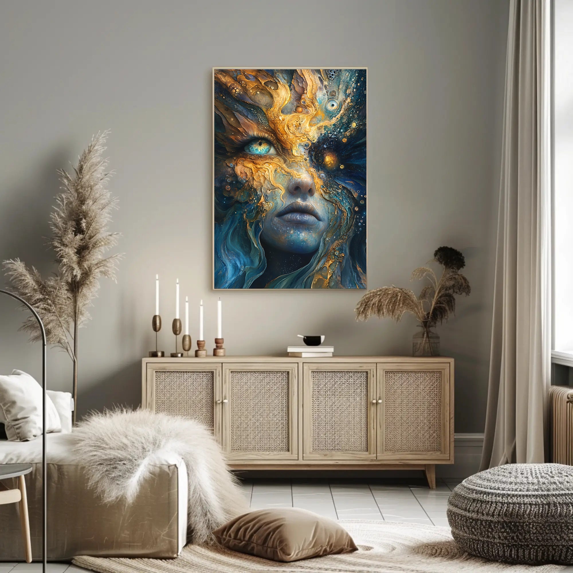 Cosmic Surrealism Abstract Artistic Poster
