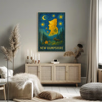 New Hampshire Starry Night Artistic Poster
