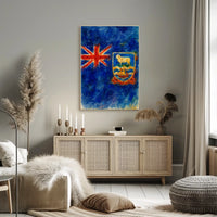 Falkland Islands Flag Watercolor Art Poster
