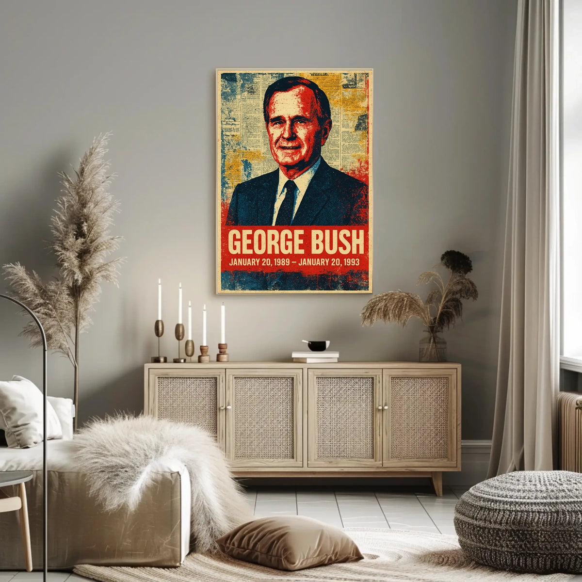 George H. W. Bush 41st President of the United States Street Art Mashup Poster