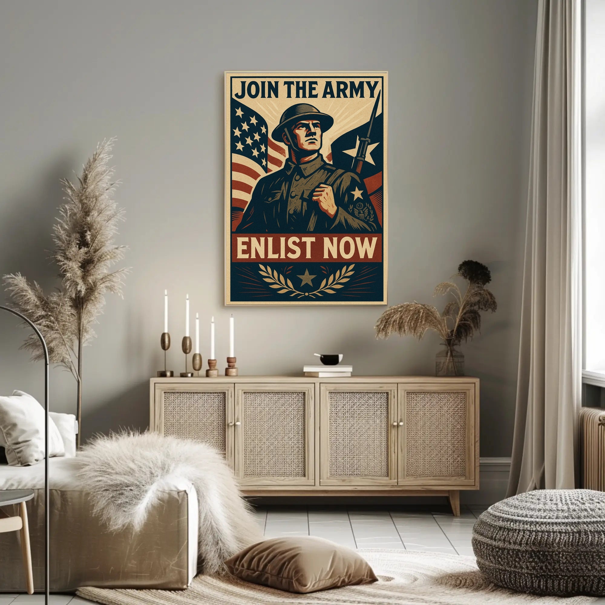 Patriotic Soldier WWII Military Recruitment Propaganda Poster PosterGoat