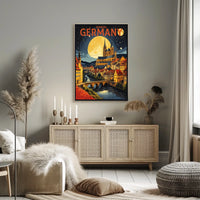 Bamberg, Germany A Nighttime Illustration Poster