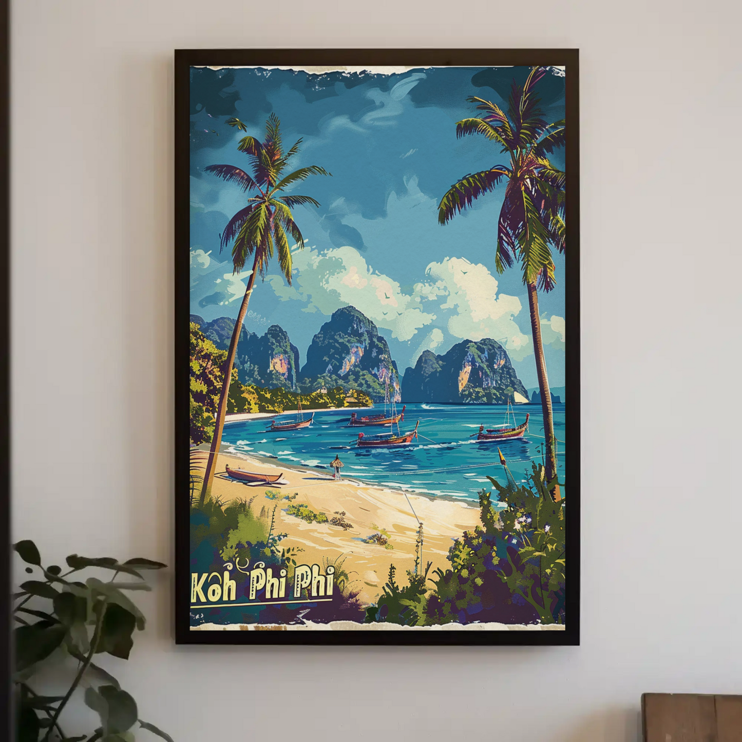 Koh Phi Phi Tropical Beach View Travel Poster