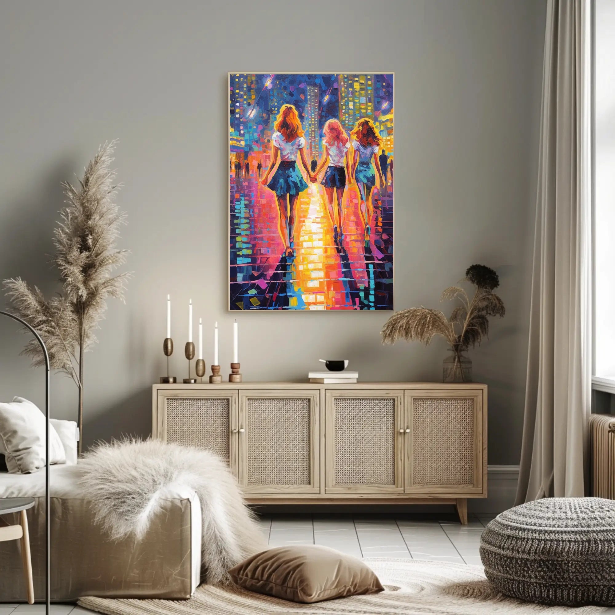 Vibrant City Stroll Poster