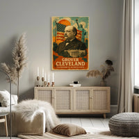 Grover Cleveland 22nd President of the United States Layered Digital Collage Poster
