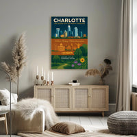 Charlotte's Skyline and Heritage Urban or Cityscape Poster PosterGoat