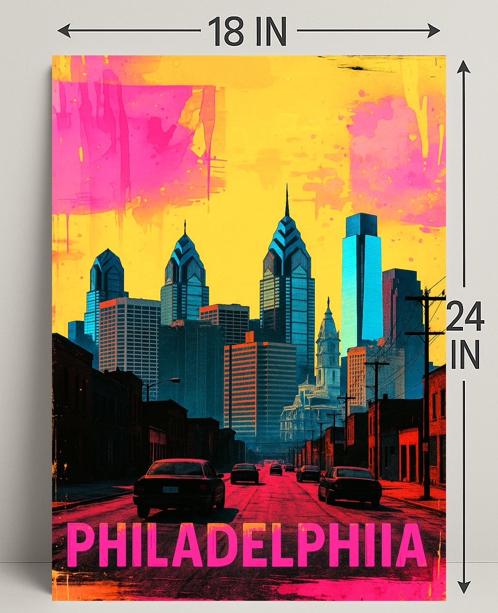 Philadelphia in Vibrant Colors Poster PosterGoat