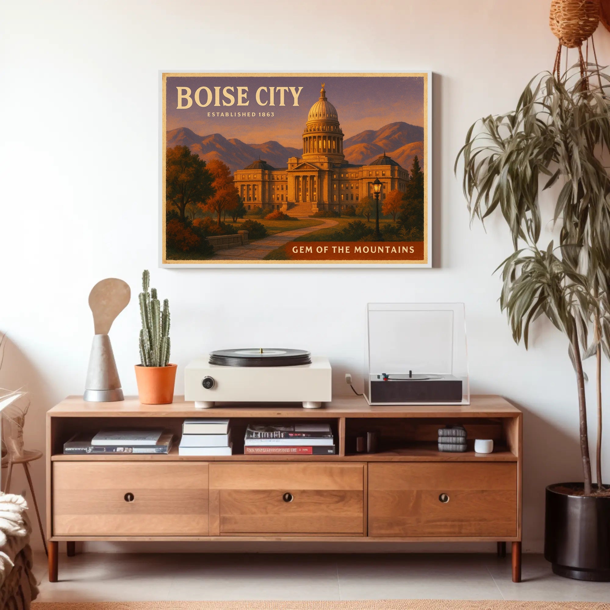Boise City Gem of the Mountains Poster Art
