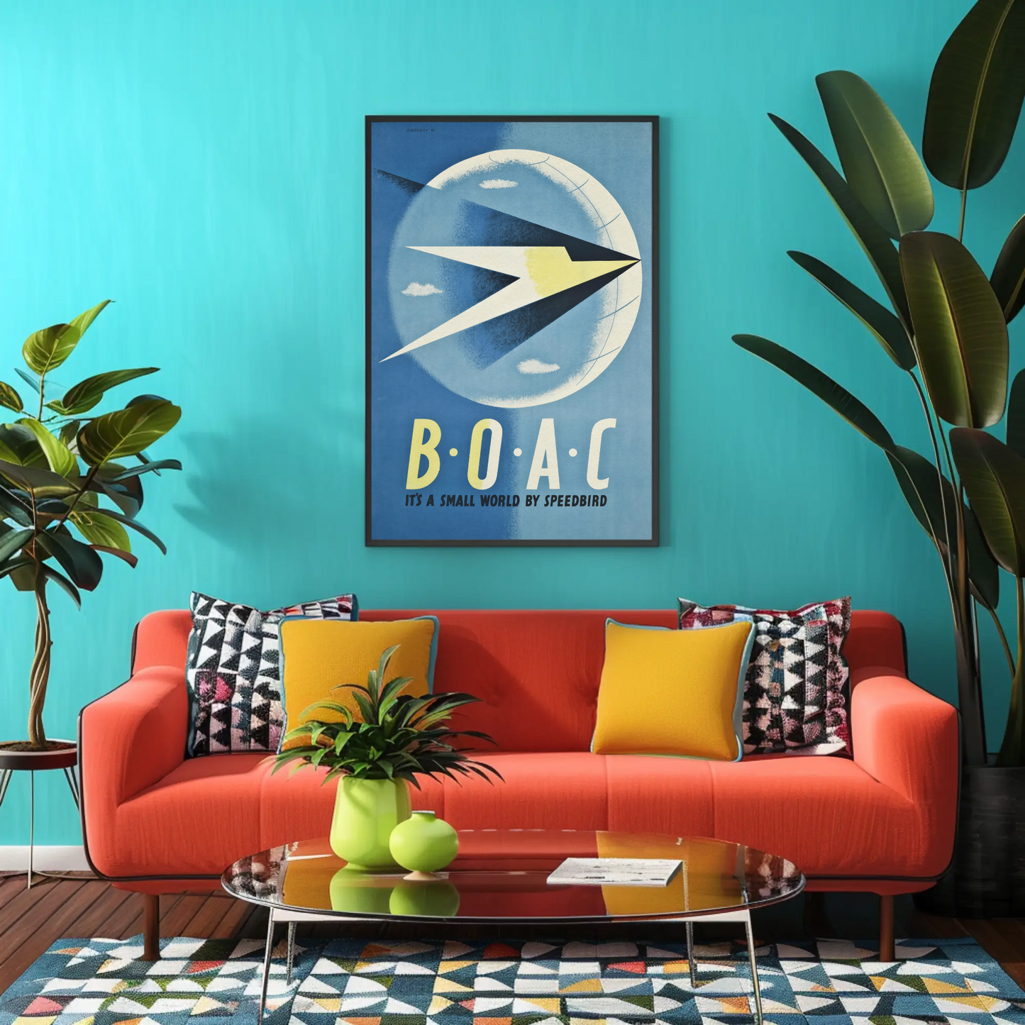 BOAC - It's a Small World Vintage Travel Poster