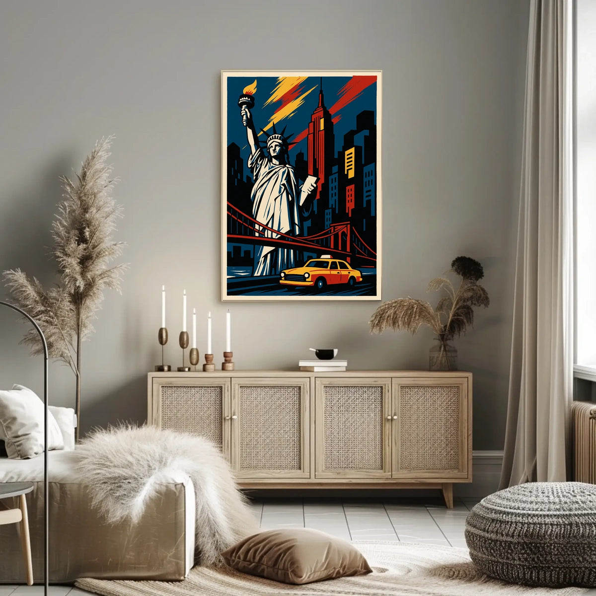 Iconic New York City Poster Bold Cityscape For Living Rooms