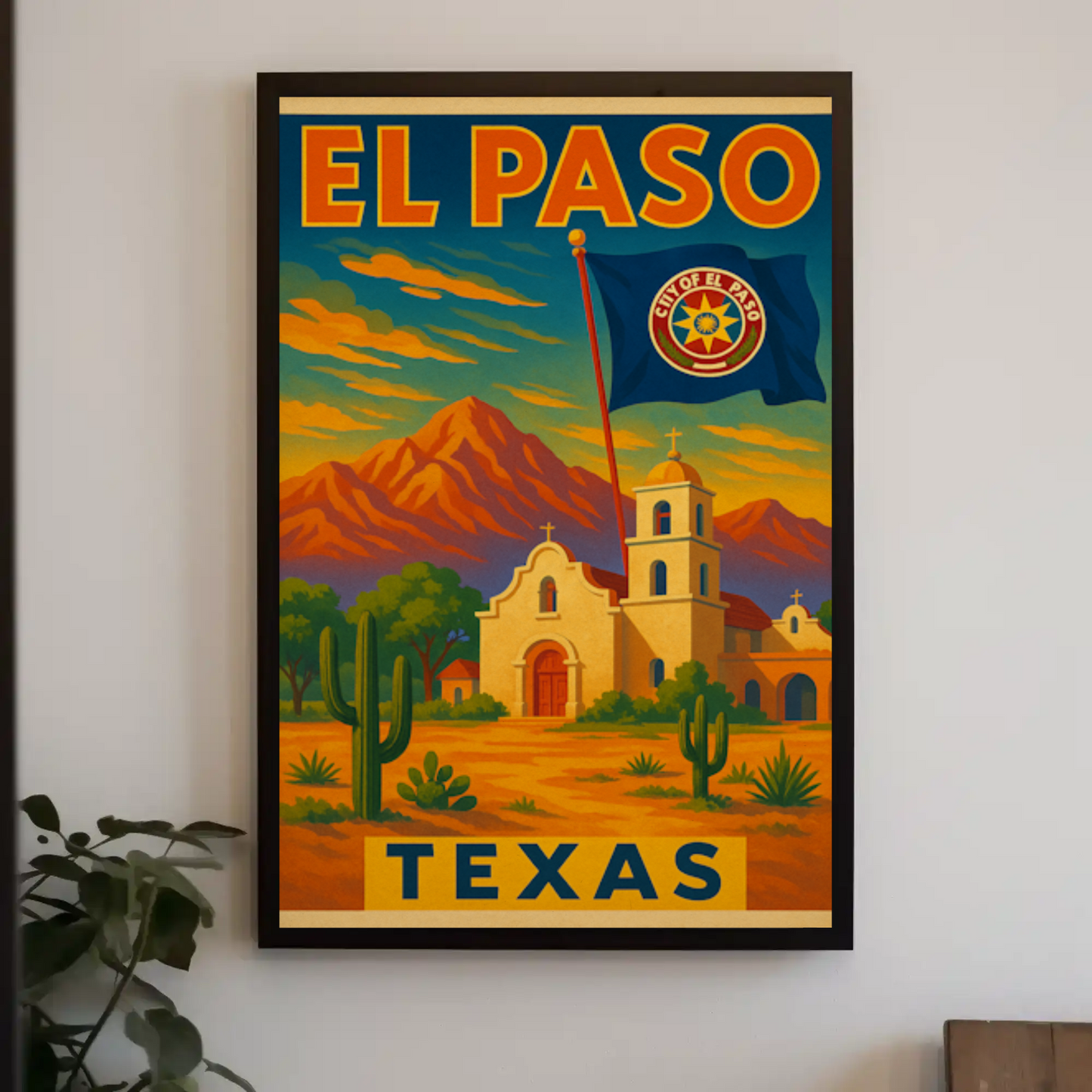 El Paso Desert Adventure Travel Poster