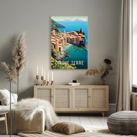 Cinque Terre Coastal Scene Travel Poster