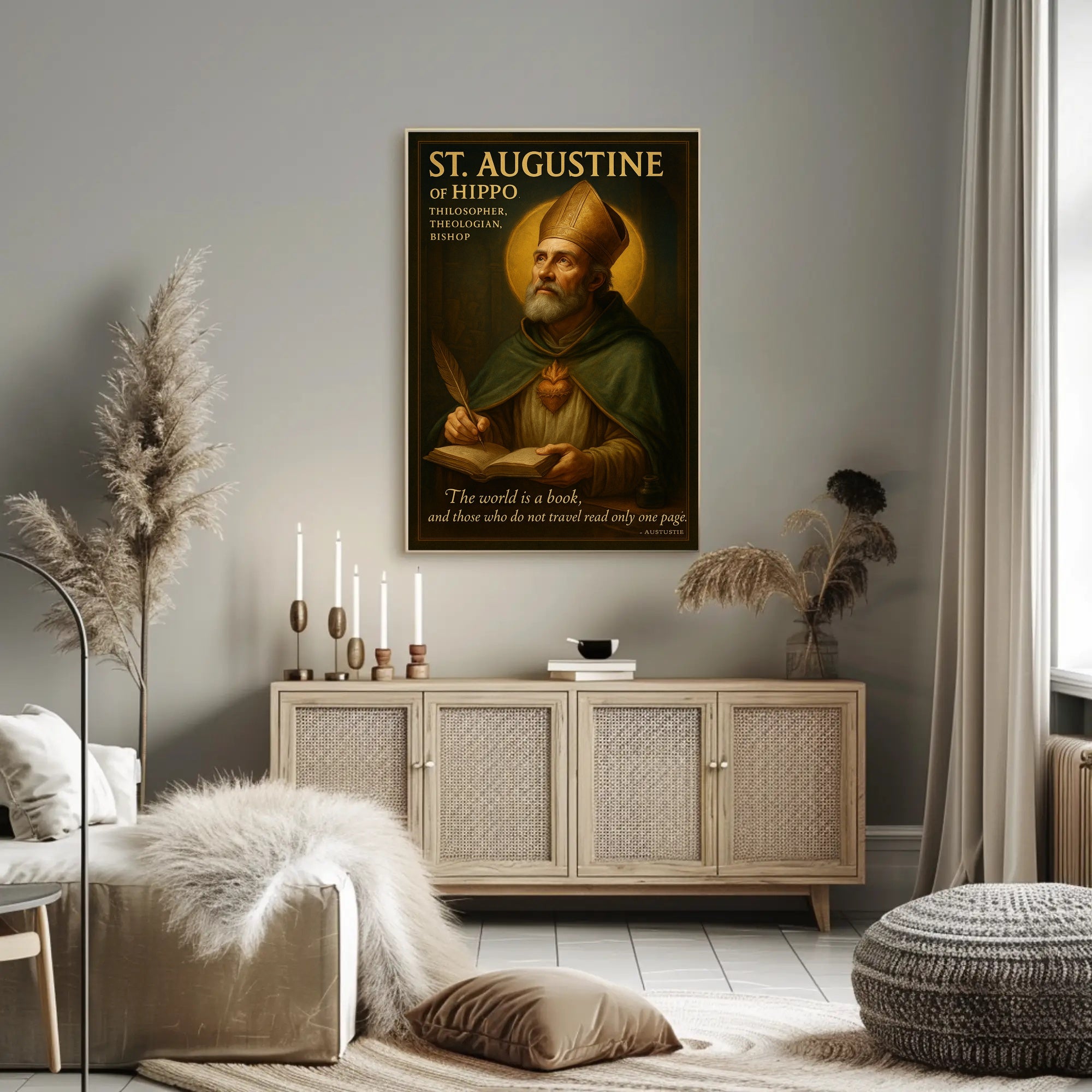 St. Augustine Reflective Wisdom Inspirational Motivational or Quote Poster PosterGoat
