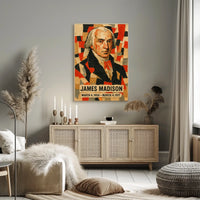 James Madison 4th President of the United States Layered paper Collage Poster