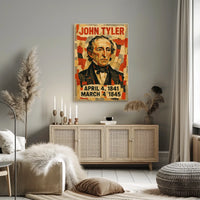 John Tyler 10th President of the United States Layered paper Collage Poster