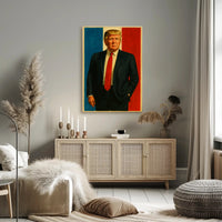 Presidential Portrait in Red, White, and Blue Poster PosterGoat