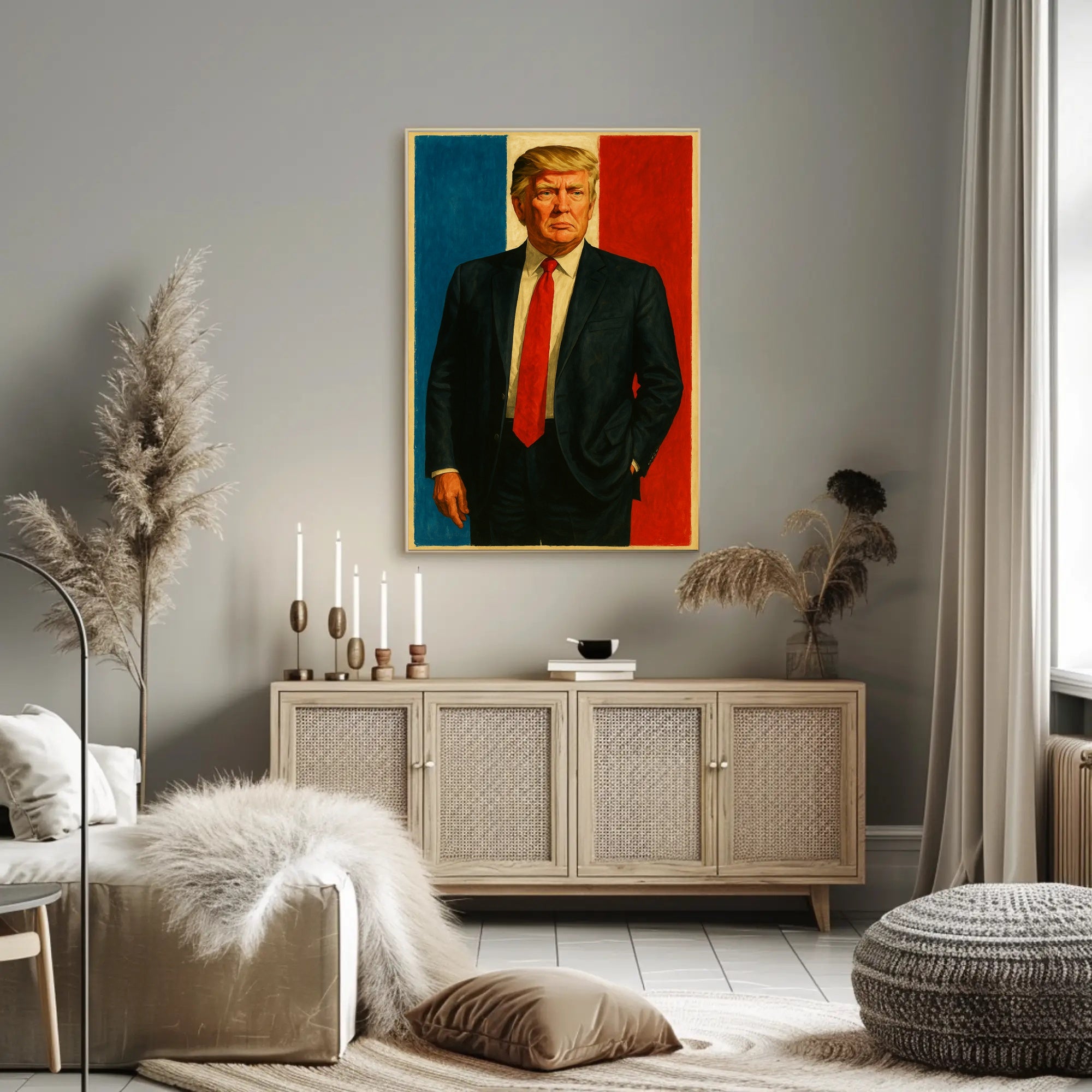 Presidential Portrait in Red, White, and Blue Poster PosterGoat