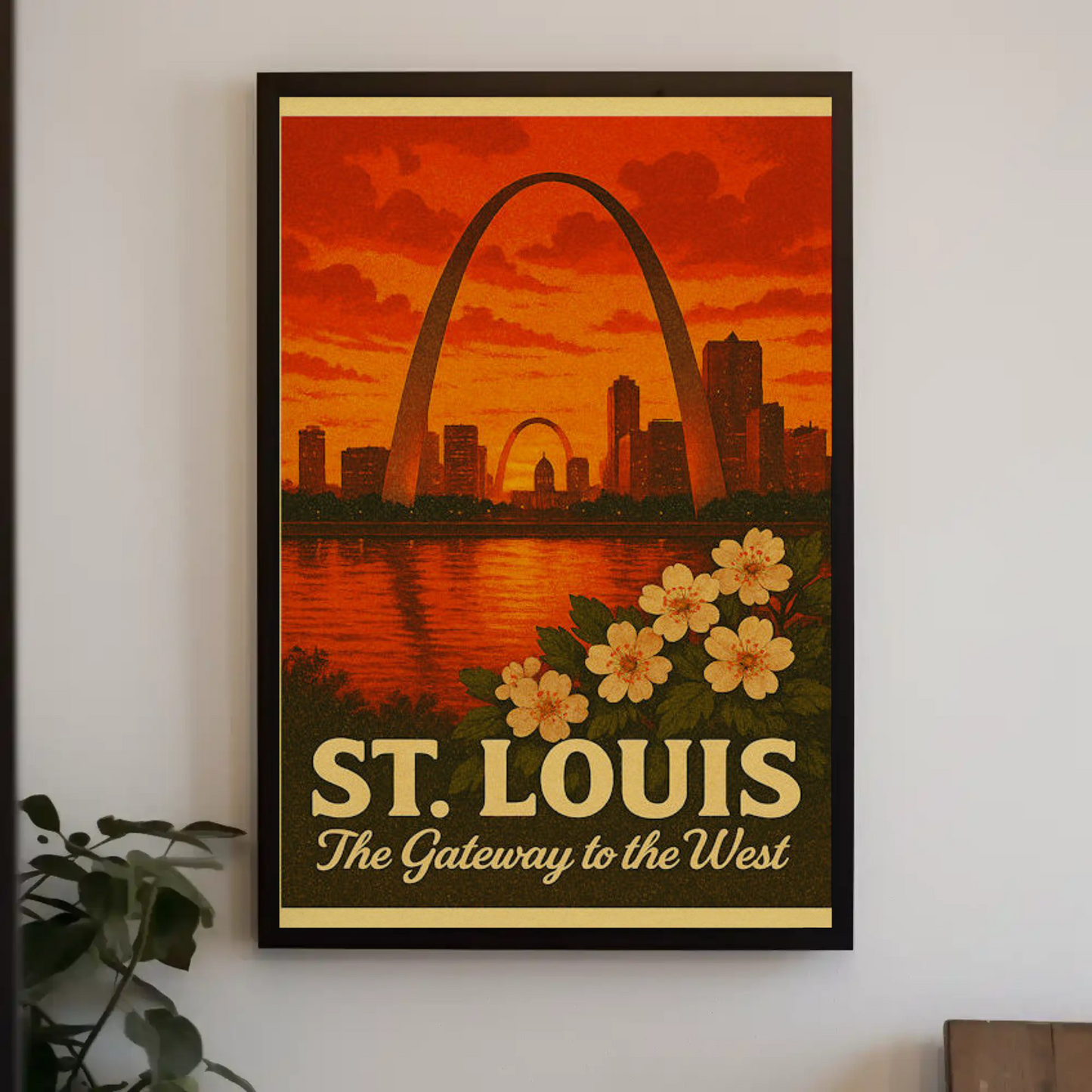 St Louis Missouri Gateway Arch Sunset Skyline Poster