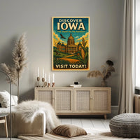 Discover Iowa The Heart of the Midwest Poster