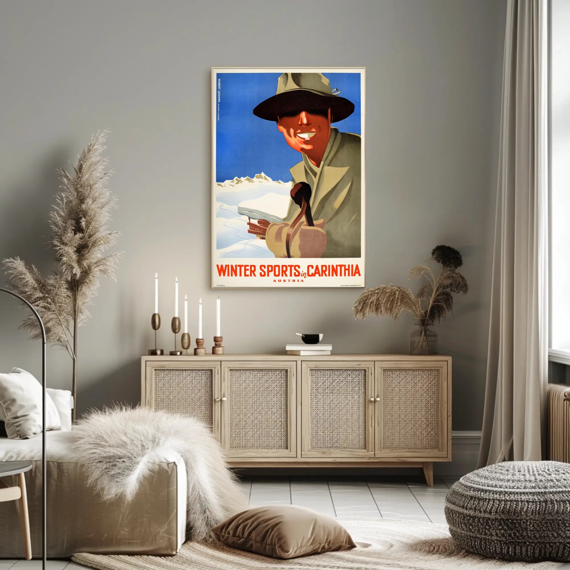 Vintage Carinthia Winter Sports Travel Poster PosterGoat