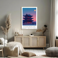Gyeongbokgung Palace under Full Moon Cultural Poster