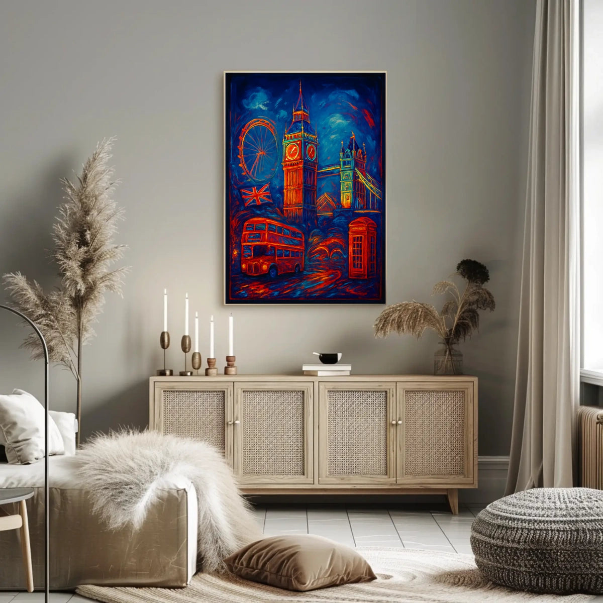 London Landmarks in Vibrant Colors Poster