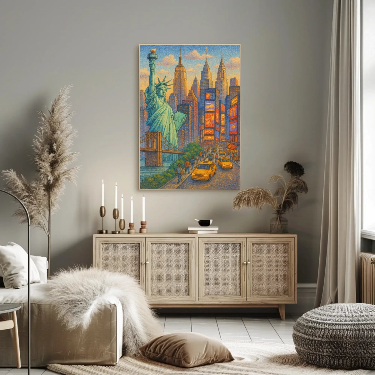 New York City Urban Energy Art Poster Modern Wall Art