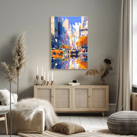Vibrant Urban Cityscape Poster: Modern Artistic Style