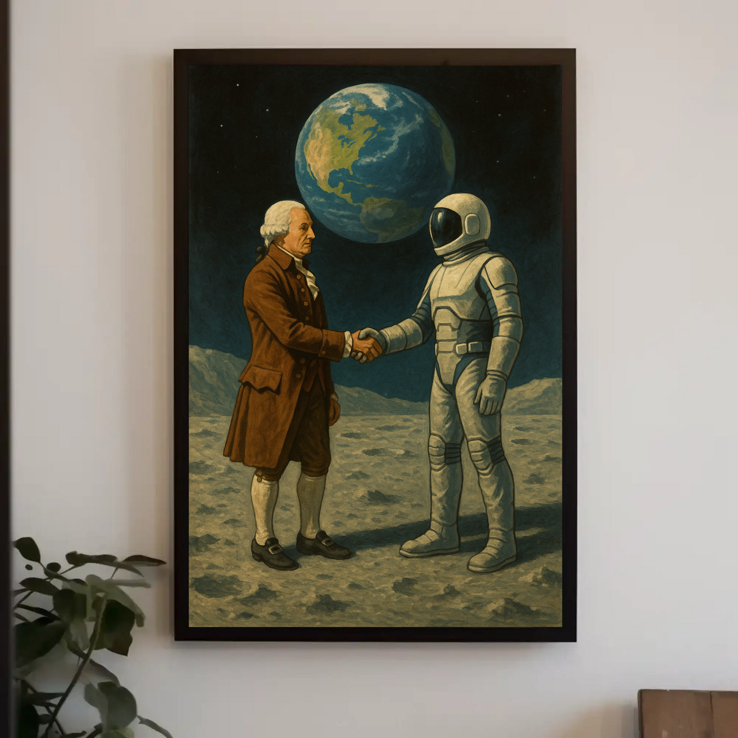George Washington Meets Astronaut Vintage Poster