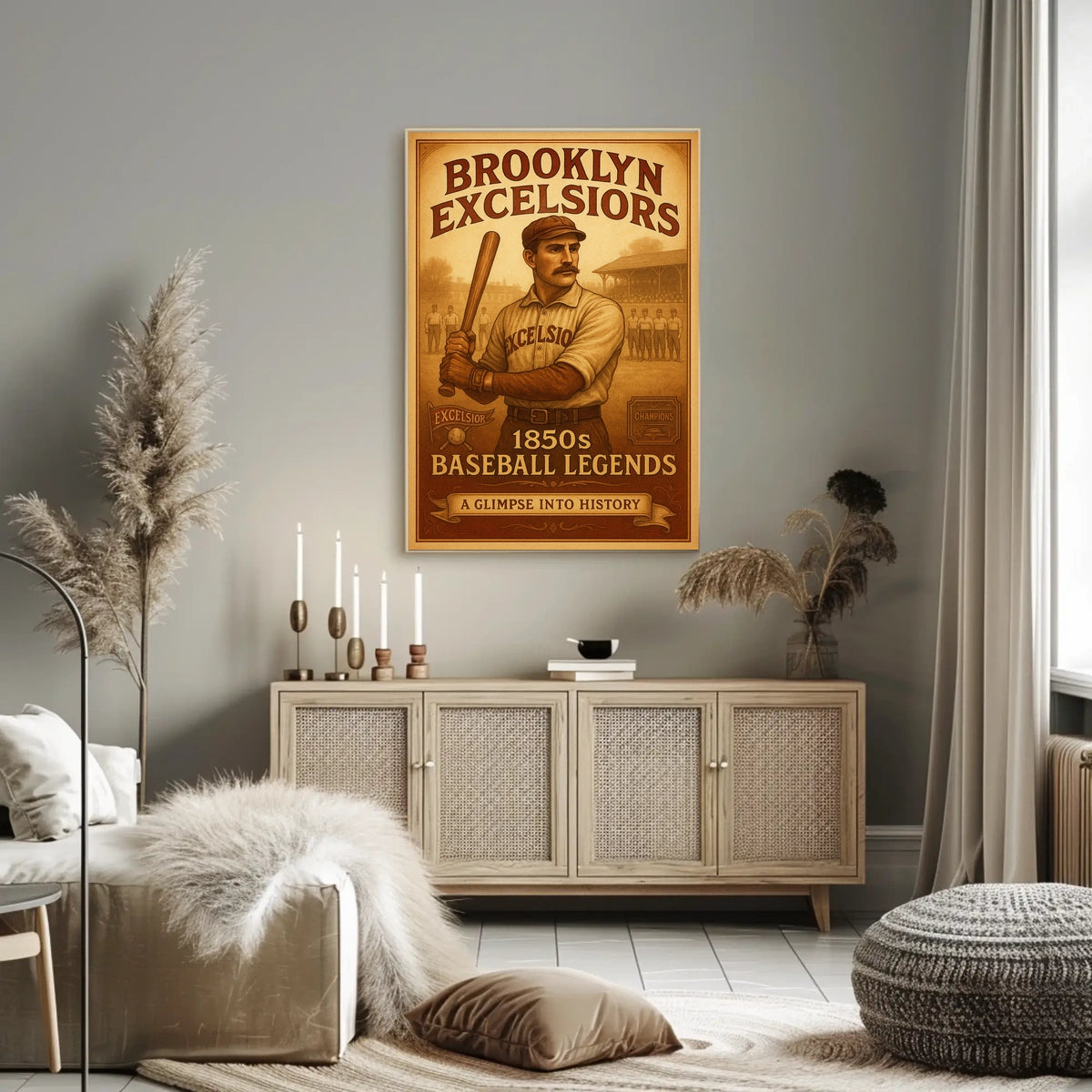 Brooklyn Excelsiors 1850s Baseball Legends Poster