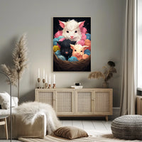 Basket Of Fluffy Friends Poster