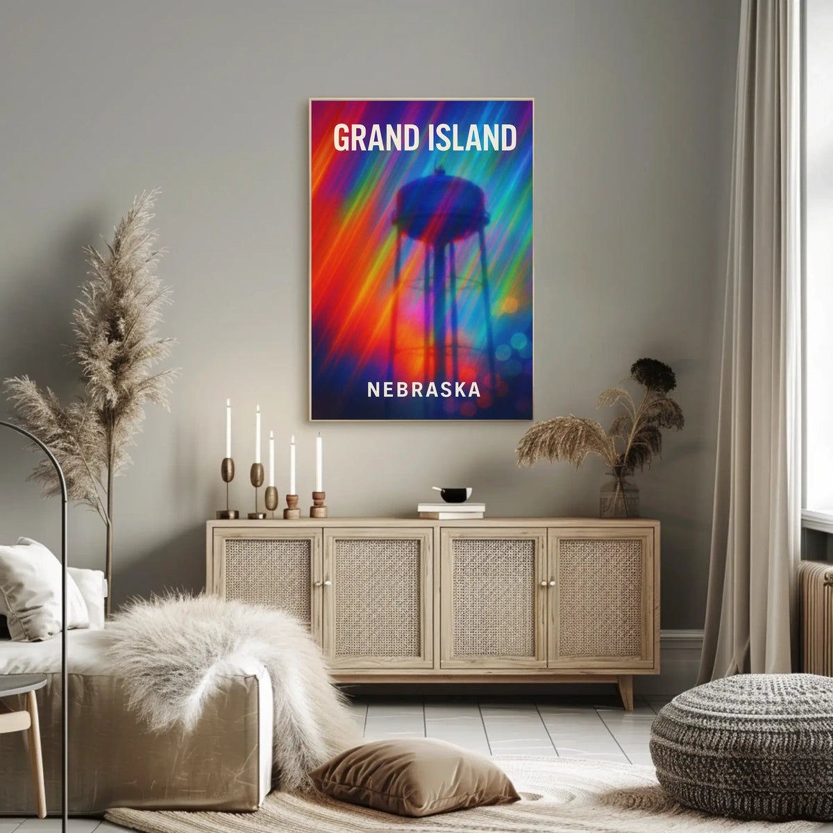 Grand Island Nebraska Scenic Minimalist Poster