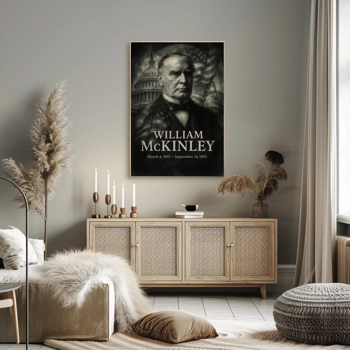 William McKinley 25th President of the United States Double Exposure Poster